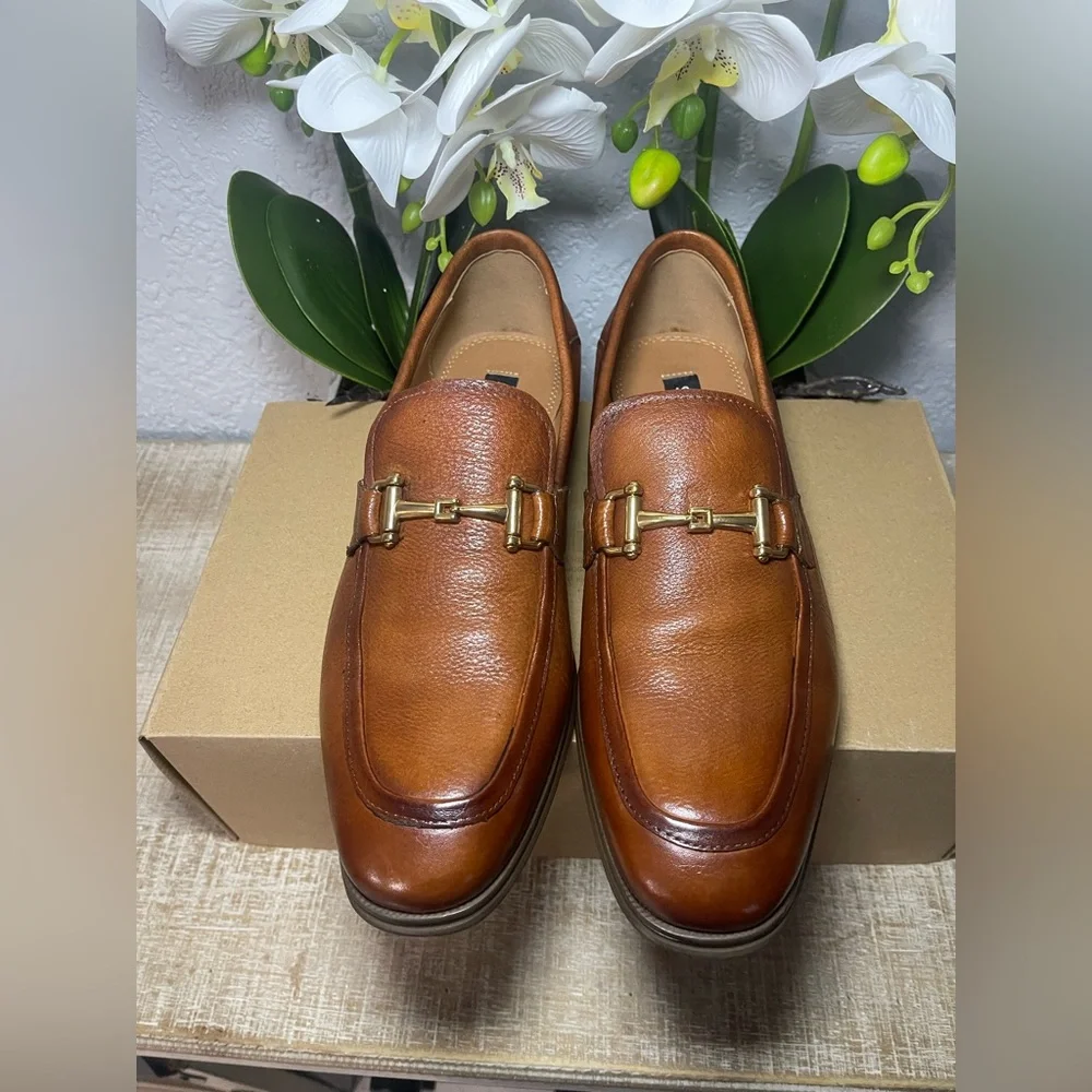 Steve Madden Men's Brown Leather Loafers-(#0154)